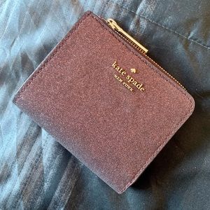 Kate Spade Shimmy Glitter Small l-Zip Bifold Wallet